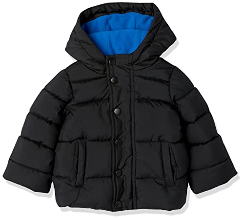 Boys' Black Hooded Puffer Jacket, 2 Years