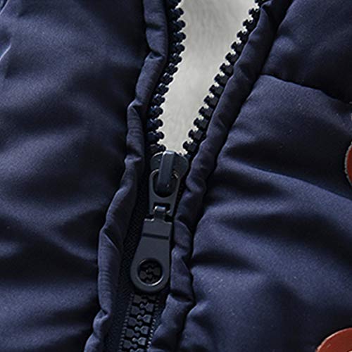 Famuka Winter Hooded Rompers for Baby Boys/Girls (Navy, 12-18M)