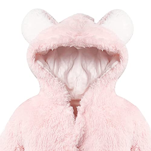 Queen.Y Newborn Baby Cute Ear Hooded Jumpsuit/Pink