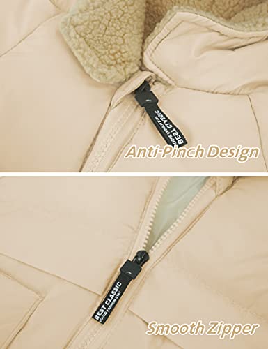 FEOYA Baby Hooded Puffer Winter Coats White