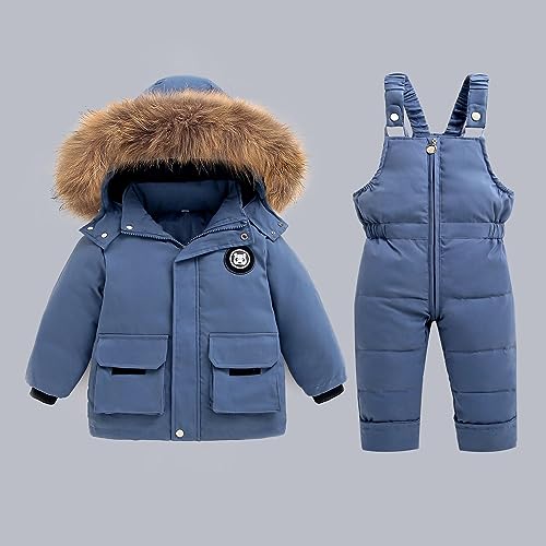Blue Snowsuit Set for Newborn Boys and Girls
