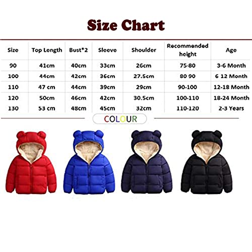 Toddler Boy Winter Hooded Coat Warm Fleece Outerwear