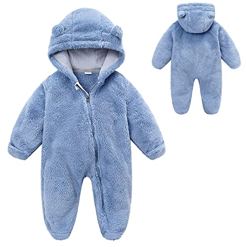 Flannel Bear Winter Jumpsuit - Unisex Baby Onesie