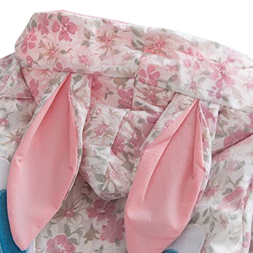 Bebone Girls Floral Hooded Jacket (Pink, 6-12 Months)