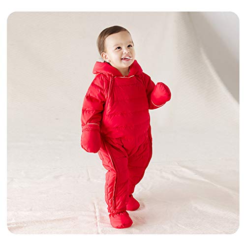 Red Hooded Puffer Snowsuit for Baby (6-9 Months)