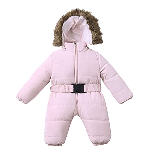 Hooded Snowsuit Jumpsuit Coat for Baby Girls