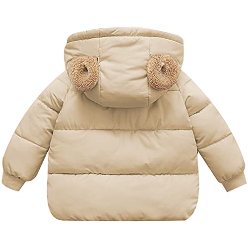 FEOYA Baby Hooded Puffer Winter Coats White