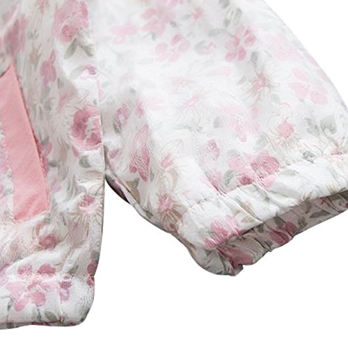 Bebone Girls Floral Hooded Jacket (Pink, 6-12 Months)