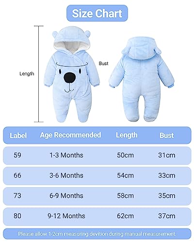 Winter Hooded Flannel Rompers for Baby Boys and Girls