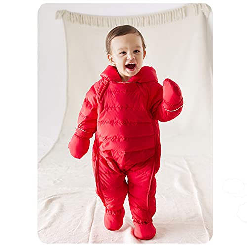 Red Hooded Puffer Snowsuit for Baby (6-9 Months)
