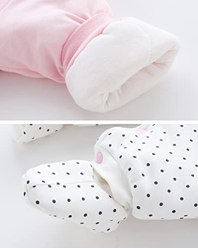 Pink Snowsuit Romper with Detachable Hat for Newborns