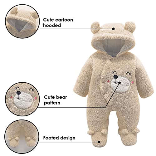 Cartoon Bear Snowsuit for Baby Girl/Boy, Winter Romper