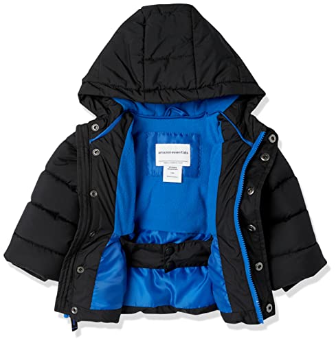 Boys' Black Hooded Puffer Jacket, 2 Years