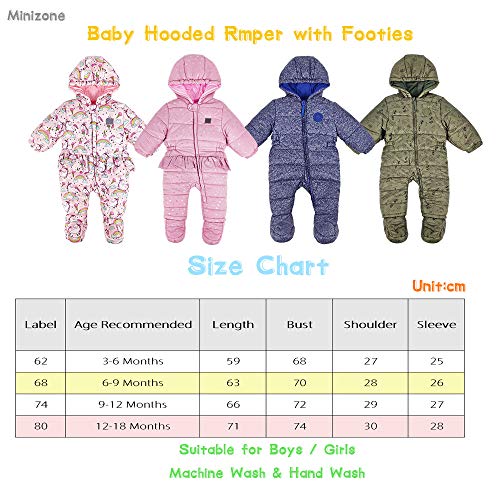 Baby Snowsuit Hooded Overalls Winter Romper Cotton Onesies