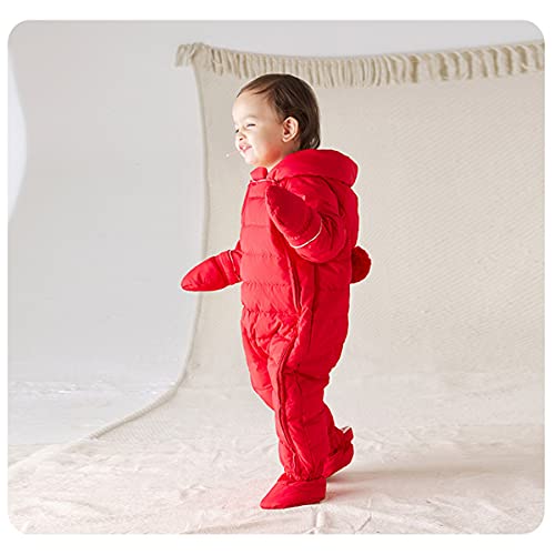 Red Hooded Puffer Snowsuit for Baby (6-9 Months)