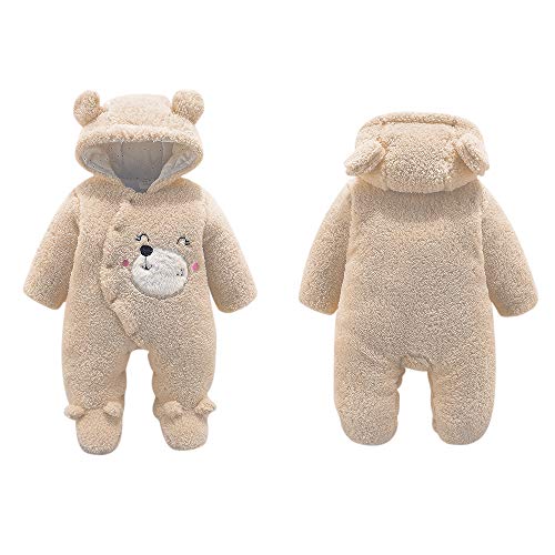 Borlai Baby Winter Snowsuit Fleece Hooded Jumpsuit