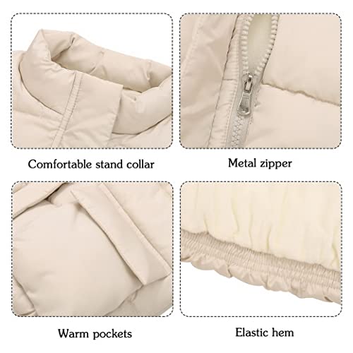 Kids Lightweight Puffer Vest Sleeveless Jacket Solid Color