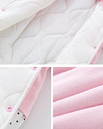 Pink Snowsuit Romper with Detachable Hat for Newborns