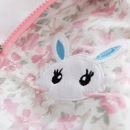 Bebone Girls Floral Hooded Jacket (Pink, 6-12 Months)