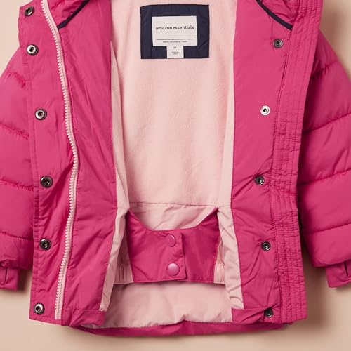 Girls' Pink Hooded Puffer Jacket - 2 Years