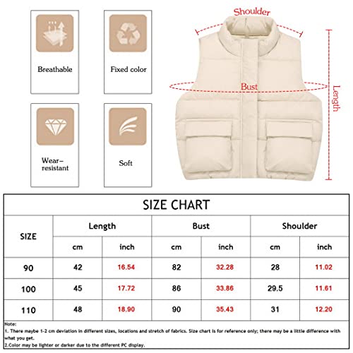 Kids Lightweight Puffer Vest Sleeveless Jacket Solid Color