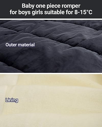 Winter Hooded Baby Romper with Down Jacket (Black)