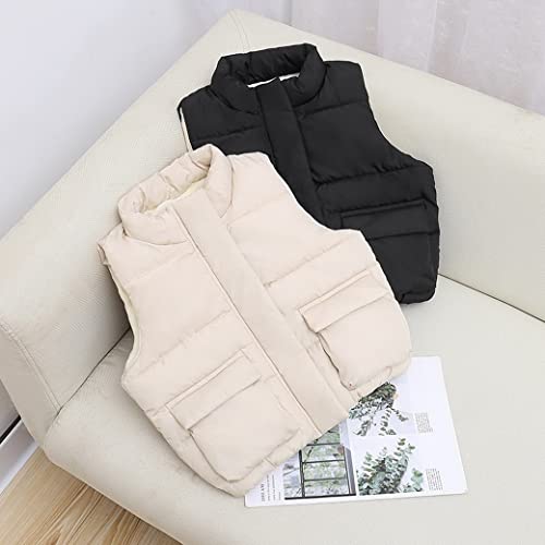 Kids Lightweight Puffer Vest Sleeveless Jacket Solid Color