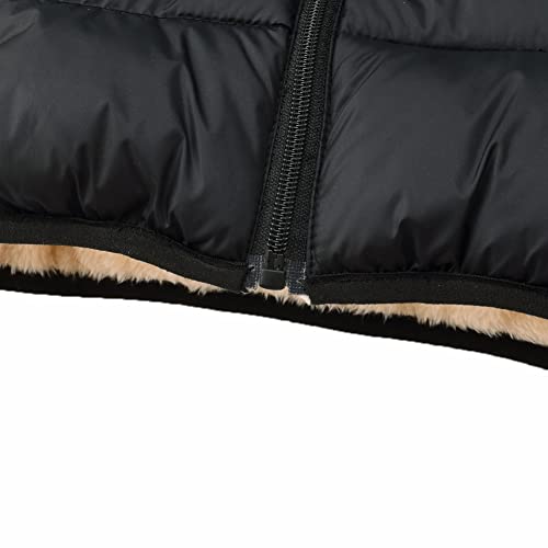 Black Winter Fleece Hooded Jacket for Baby Boys Girls