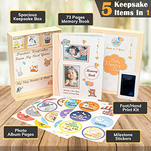 Pearly Tale Baby Memory Book Kit with Keepsake Box
