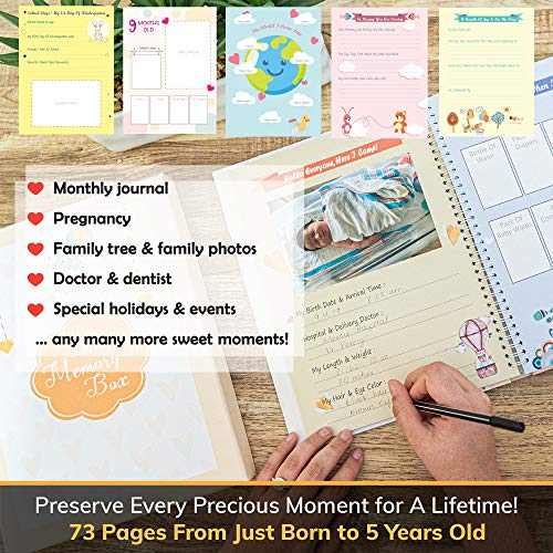 Pearly Tale Baby Memory Book Kit with Keepsake Box