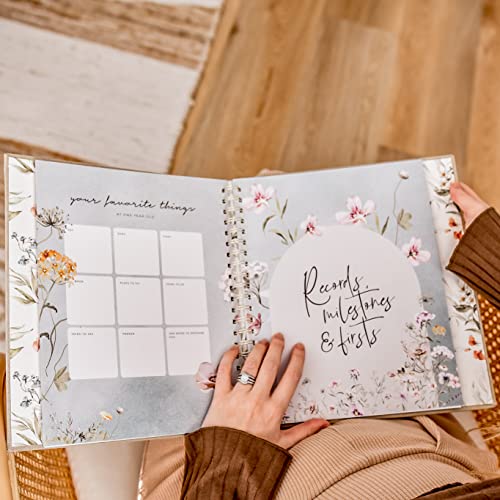 Peachly Minimalist Baby Memory Book for Girl Milestones