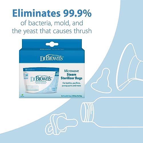 Dr. Brown's Steriliser Bags: Microwave, Travel, Reusable, 5-ct