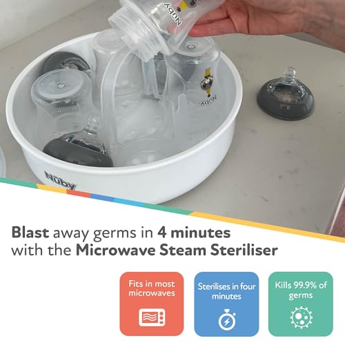 Nuby Baby Bottle Steriliser - 4 Minute Cycle, 24Hr Sterility