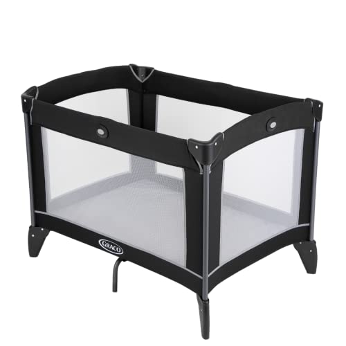Graco Lightweight Travel Cot, Birth to 3 Years, Black/Grey
