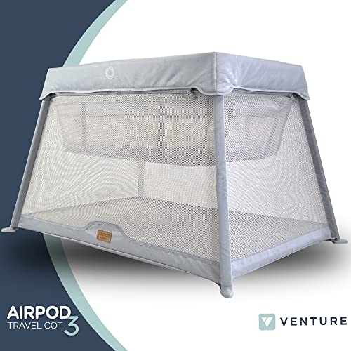 Venture Airpod Travel Cot - Foam Mattress - Silver