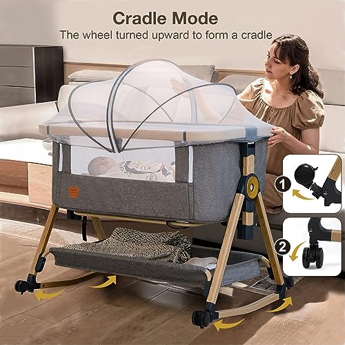 Maydolly Baby Crib - Co-Sleeping, Travel Cot, 6-Level Adjustable