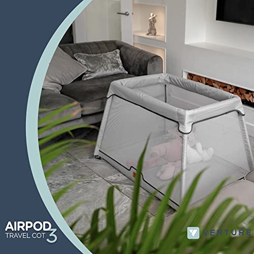 Venture Airpod Travel Cot - Foam Mattress - Silver