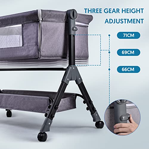 Bellababy Bedside Bassinet with Changing Table, Portable