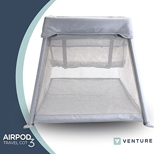 Venture Airpod Travel Cot - Foam Mattress - Silver