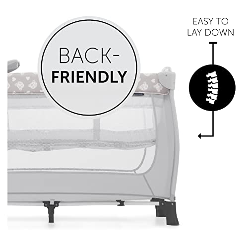 Hauck Teddy Grey Travel Cot for Babys and Toddlers