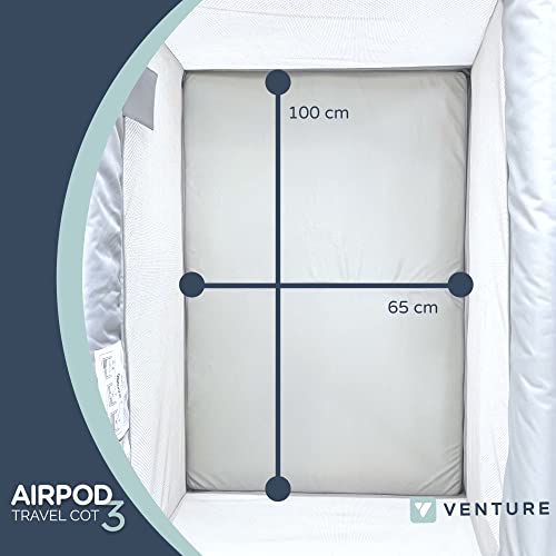 Venture Airpod Travel Cot - Foam Mattress - Silver