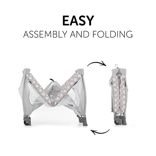 Hauck Teddy Grey Travel Cot for Babys and Toddlers