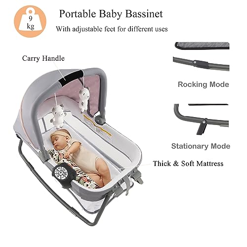 Maxmass Baby Travel Cot, Portable 5-in-1 Nursery Center