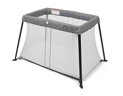 Lightweight Travel Cot - Grey Mélange by Babylo