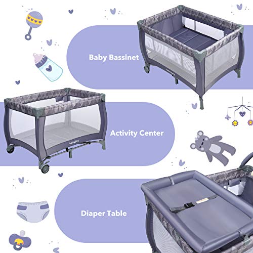 COSTWAY 3 in 1 Portable Travel Cot