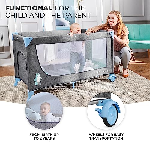 Kinderkraft Joy Children's Travel Bed with Modern Design