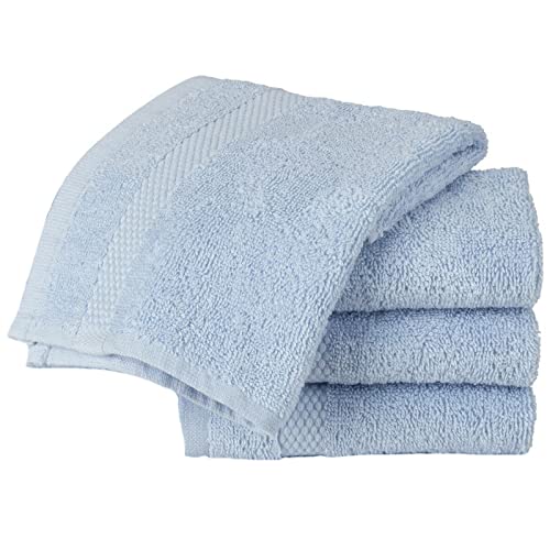 4-Piece Egyptian Cotton Face Cloth Set (Sky Blue)