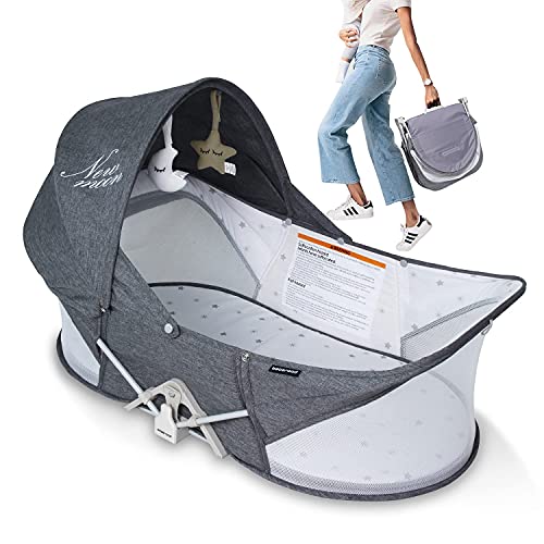 Portable Baby Bed Travel Bassinet with Mosquito Net (Dark Grey)