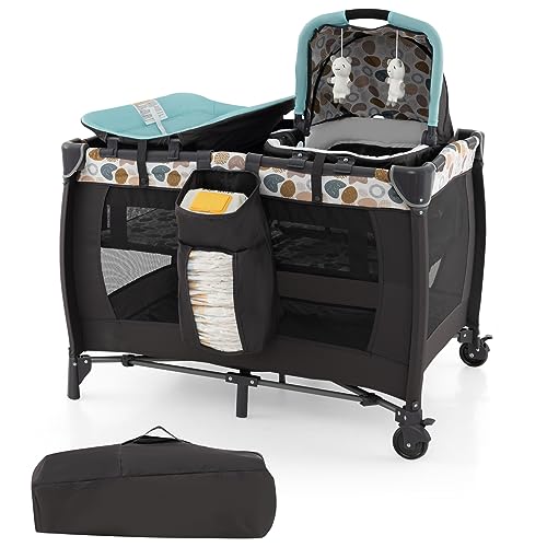 COSTWAY 5-in-1 Portable Baby Bed with Changing Table