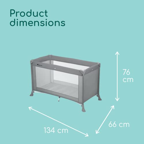 Bebeconfort Soft Dreams Travel Cot, Full Grey